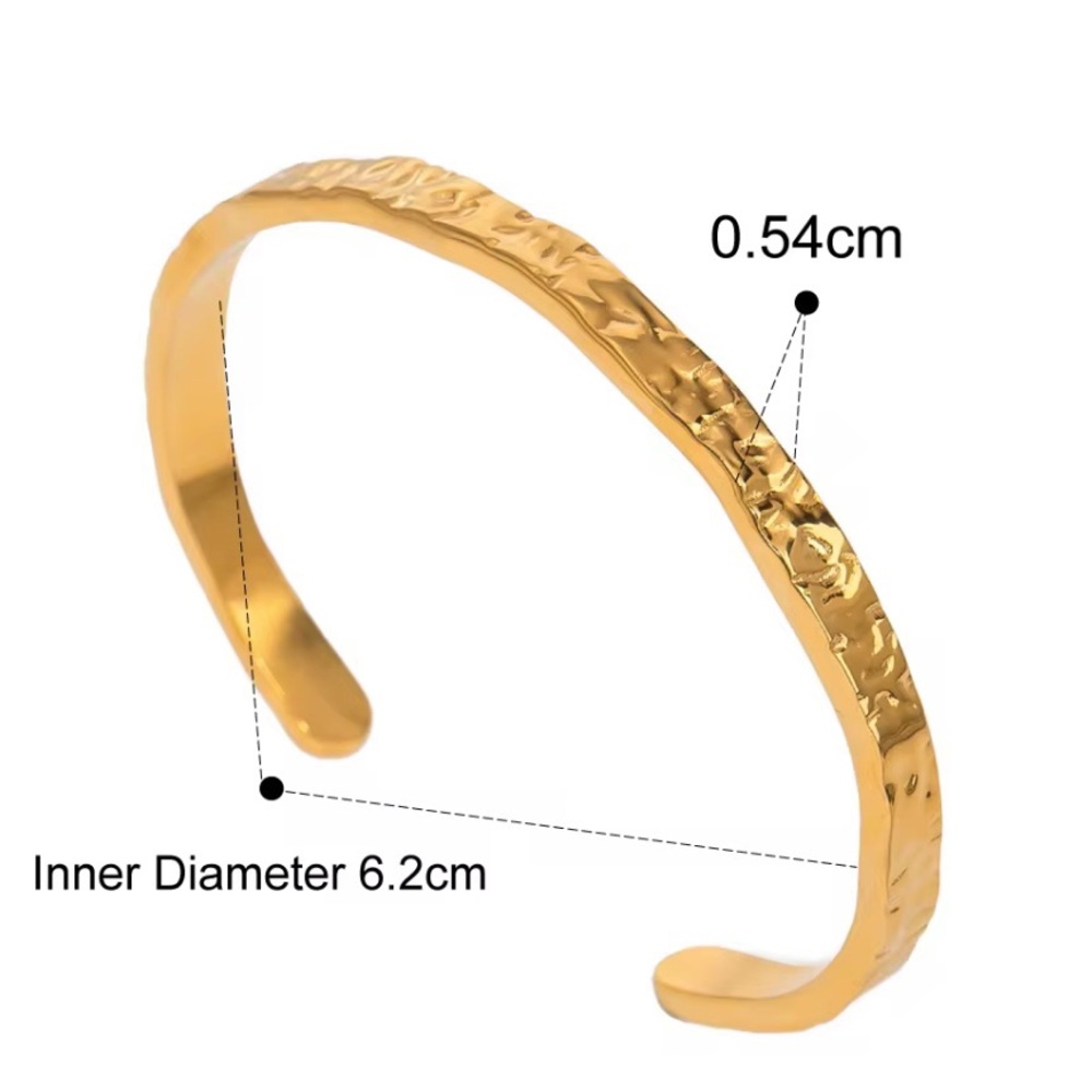 Hammered Open Bangle Cuff Bracelet - image 4